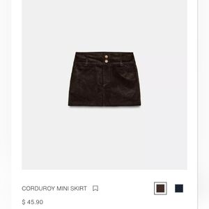 Corduroy Mini Skirt - Brown